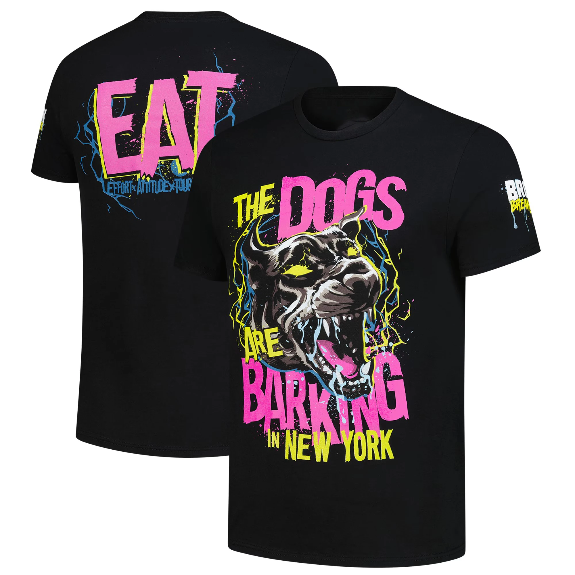 2025 New Hot Selling Men's Black Dog Barking T-shirt in New York Comfortable Sports Summer Short Sleeve