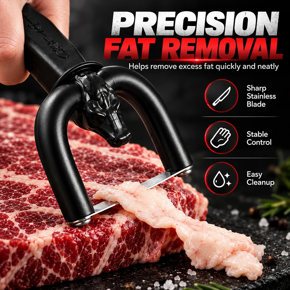 1/2PCS Hand‑Held Meat Fat Trimming Tool, Fat Trimming for Meat, Household Beef & Pork Fat Remover Slicer