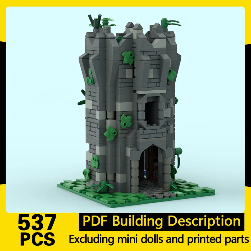 

Medieval Castle Model MOC Building Bricks Old Rock Tower Ruin Modular Technology Gifts Holiday Assemble Children Toys Suit