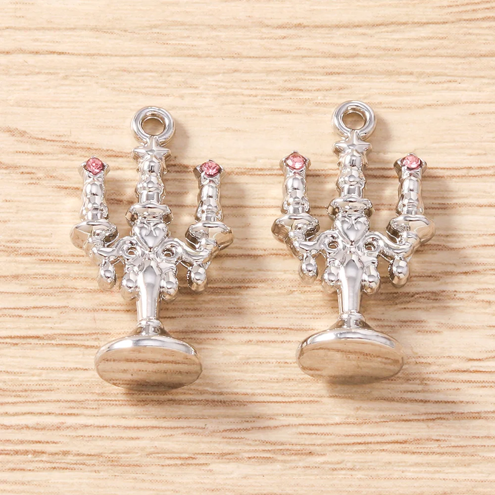 Tusember 5 Stück 13x23mm Legierungs-Kerzenständer-Anhänger Menora-Anhänger für Schmuckherstellung Halsketten Ohrringe DIY Handgemachte Bastelarbeiten – Detail 13