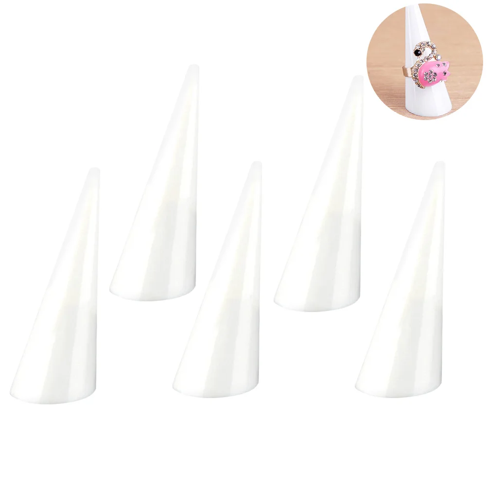 

5Pcs Jewelry Ring Display Holder Acrylic Cone Smooth Surface Stable Stand for Store and Crafts Jewelry Ring Display Holder