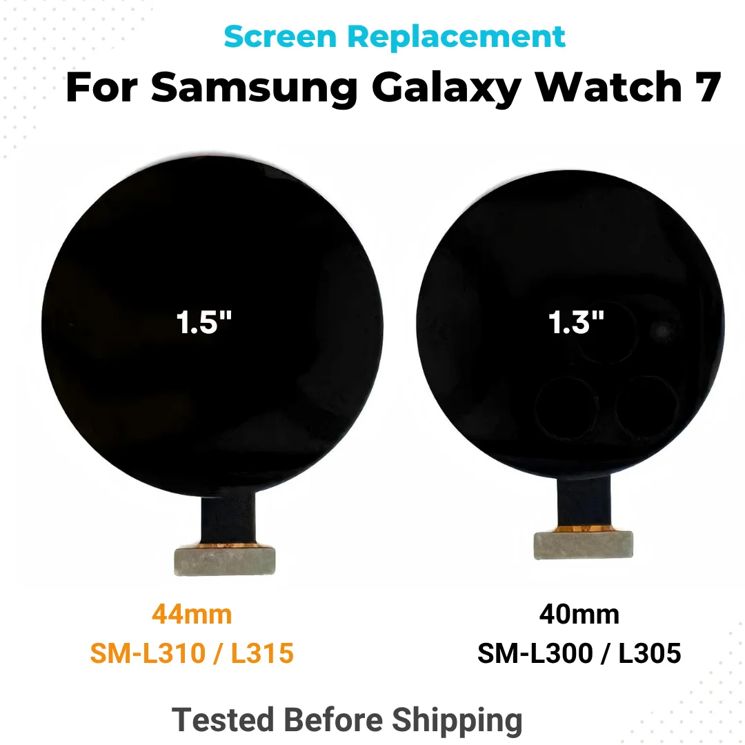 Para Samsung Galaxy Watch 7 40mm SM-L300 L305, Watch 7 44mm SM-L310 L315: Tela LCD de Substituição com Digitalizador Touch