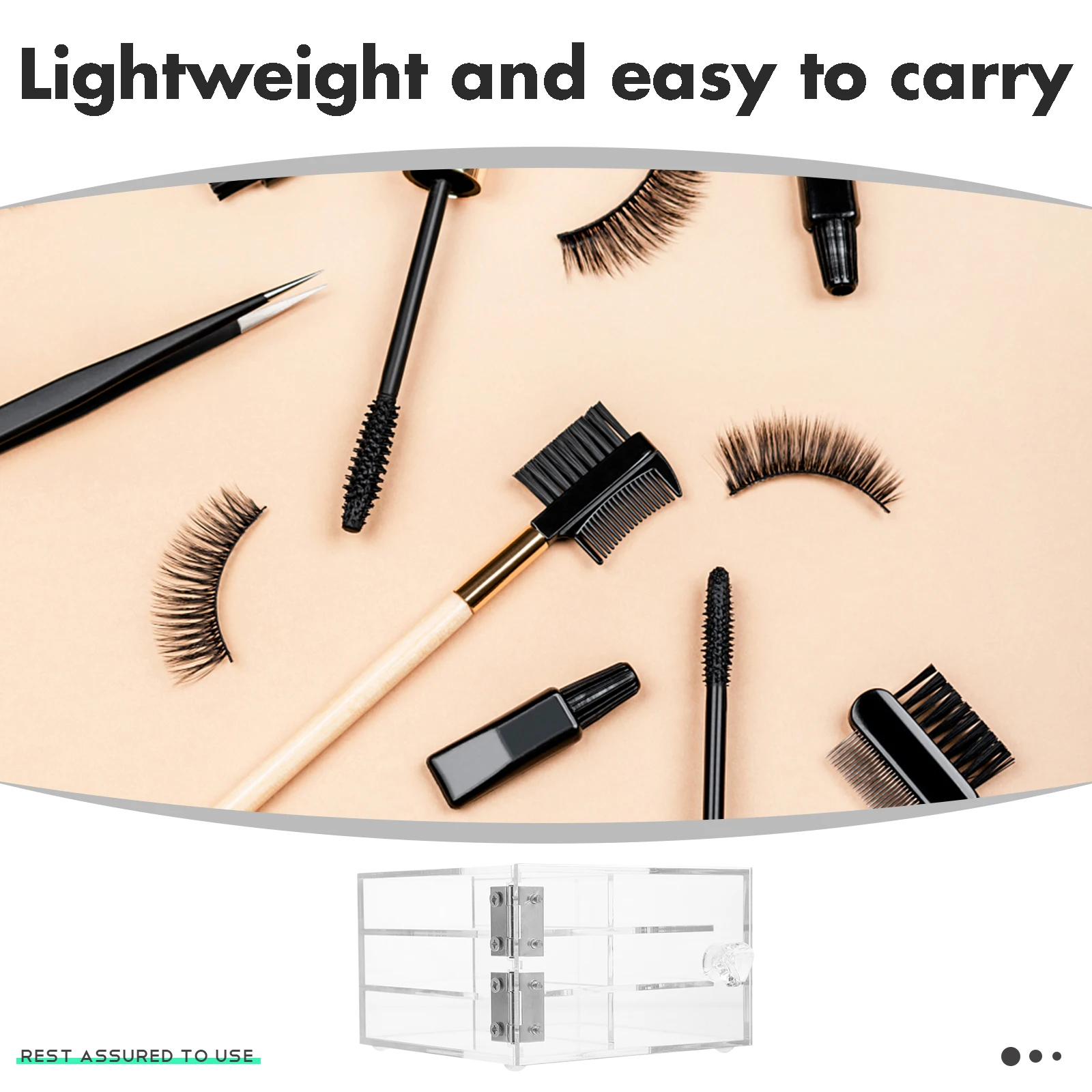 

Acrylic Eyelash Storage Box 12x11 3x7 2cm Empty Containers ganizer Cases Portable Long Term Use Lash Boxes eyelash extension box