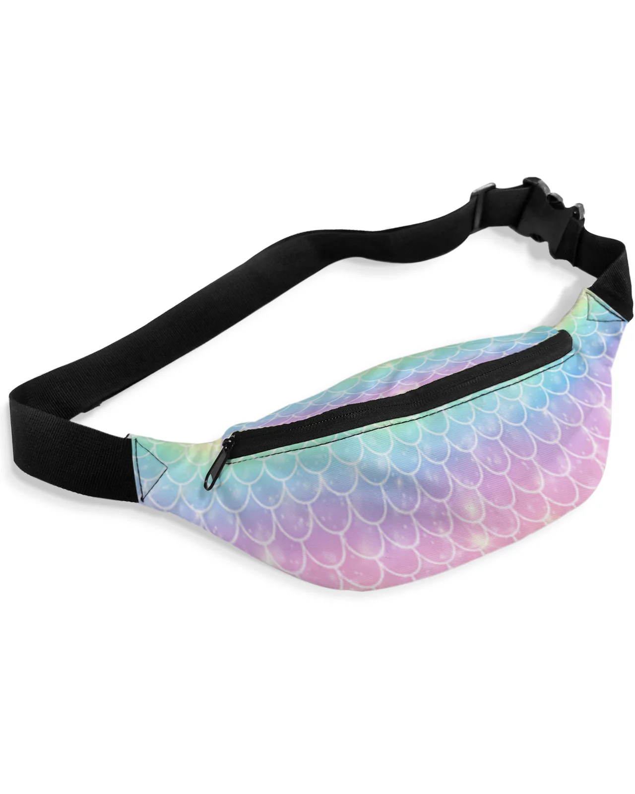 

Mermaid Scales Ocean Rainbow Waist Packs Shoulder Bag Unisex Messenger Bag Casual Fashion Fanny Pack for Women