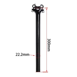 No Logo Carbon MTB Seatpost Offset 22.2mm Mountain Bike Seat Tube 300MM Ultra-light Gloss Road Bicycle Seat Post