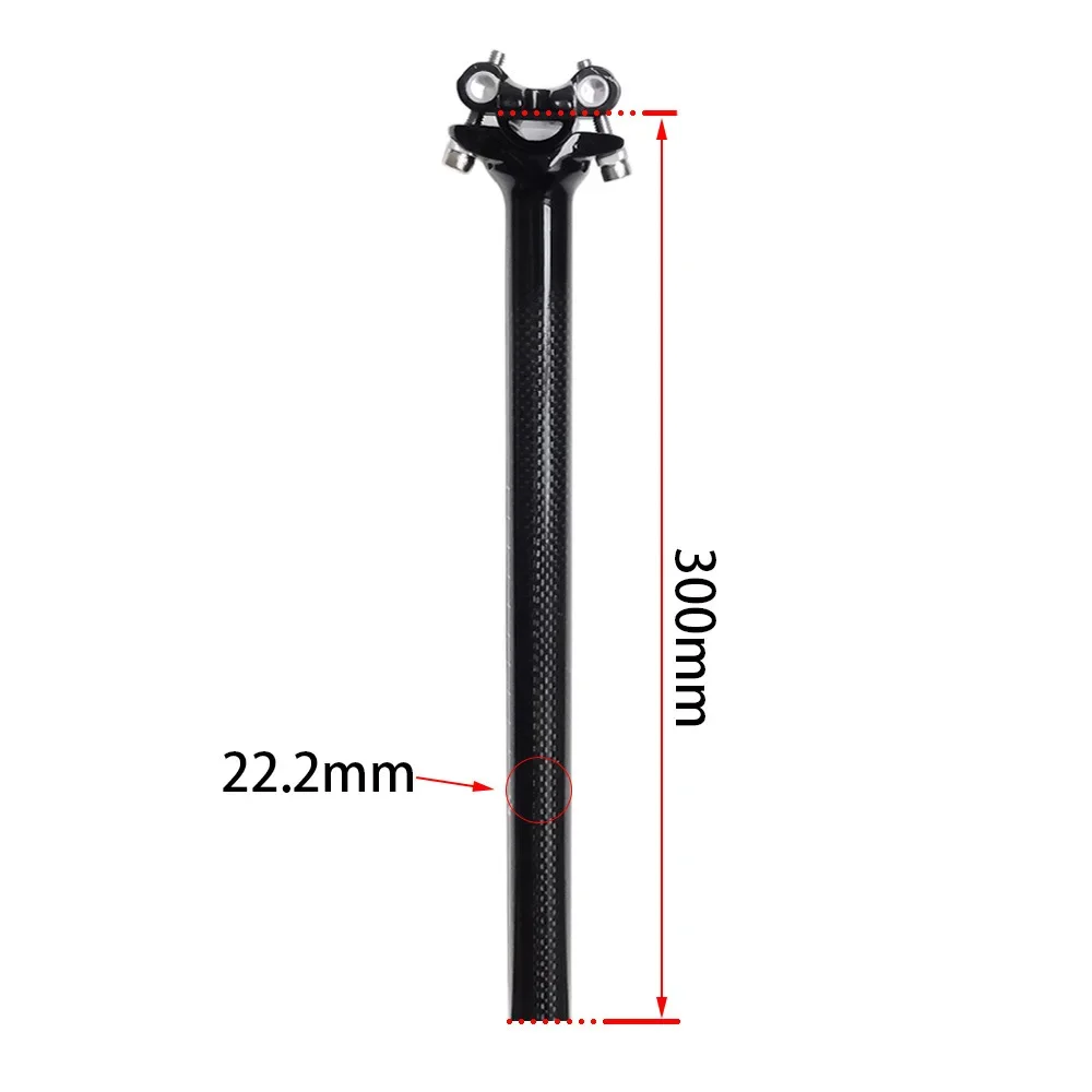 No Logo Carbon MTB Seatpost Offset 22.2mm Mountain Bike Seat Tube 300MM Ultra-light Gloss Road Bicycle Seat Post