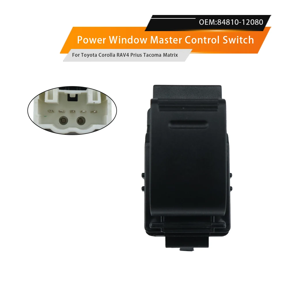Interruptor de Control Eléctrico para Elevador de Ventanas del Lado del Pasajero, Compatible con Toyota Camry, Corolla, RAV4, Matrix, 84810-12080, Accesorio para Auto
