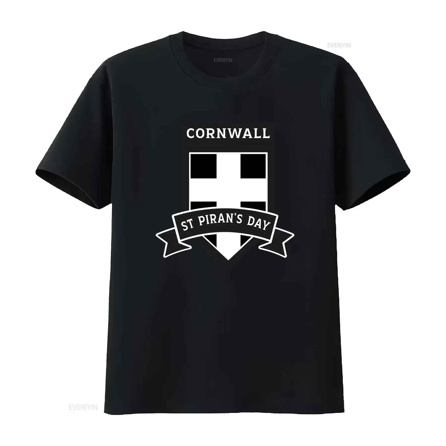St Piran's Day Womens T Shirt Cornwall Cornish Shield Ladies  vintage Washed Comfortable designer clothes Slightly Stylish