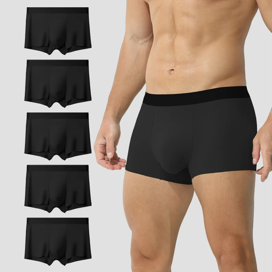 

5PCS Men's sports boxer shorts, comfortable and breathable underpants, simple style boxer shorts, men's short underpants.