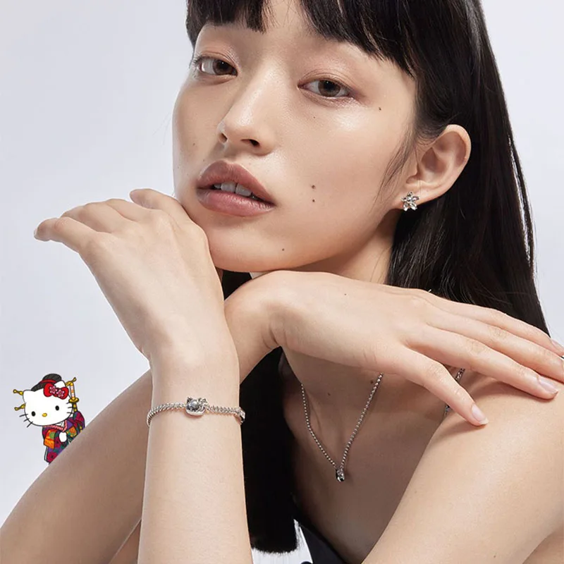 Kawaii Products Sanrio Accessories Hello Kitty Y2K Charm Bracelet Anime Cartoon Alloy Bracelet Chain Cute Things for Girls