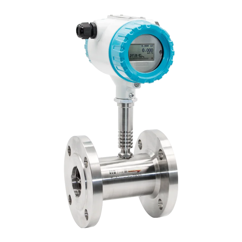 Digital Turbine Flowmeter Liquid/Water/Oil Flow Measurement Stainless Steel Flange High Accuracy OEM 24VDC Two Wires