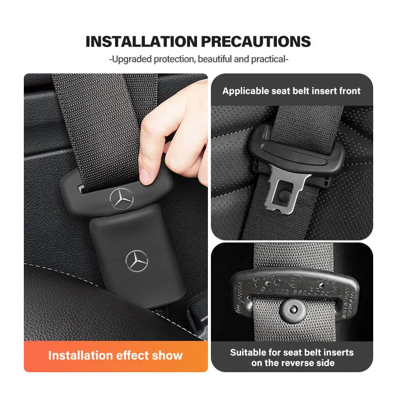 2pcs Silicone Car Seat Safety Belt Protection Buckle Clip Cover For Mercedes Benz AMG A C E S G Class W201 W210 W108 W204 W205