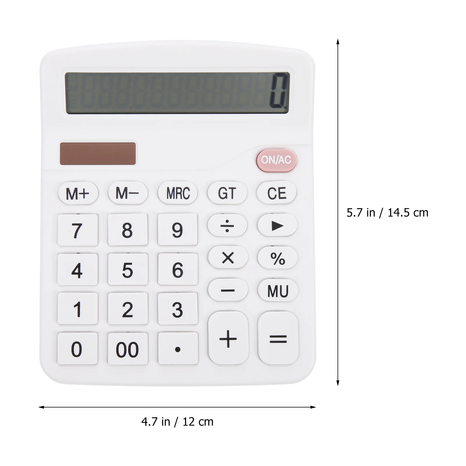 

Portable 12-Digit Solar Calculator with Dual Power for Home Office School Use Lightweight Plastic Desktop Calculating Device