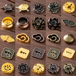 Incense Stick Holder Dragon Turtle Incense Burner Alloy Snail Statue Sculpture Mini Ornaments Brass Bronze Lotus Tabletop Decor