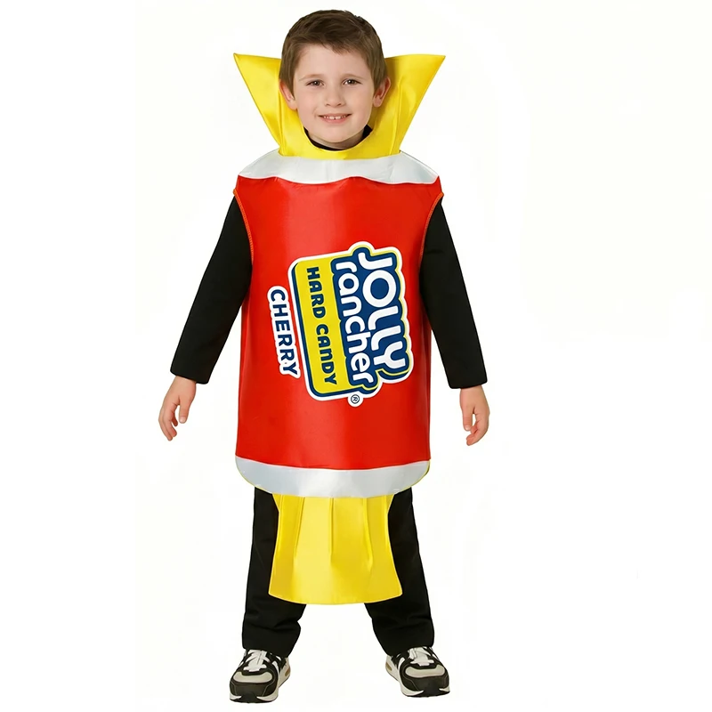Disfraz Unisex de Caramelo Rojo para Niñas, Disfraz de Halloween con Temática de Comida, Disfraz de Jolly Rancher para el Día Mundial del Libro, Disfraz de Caramelo de Cereza para Niños