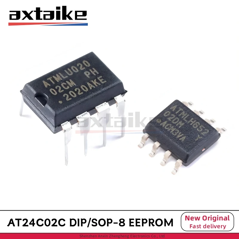 

10PCS AT24C02C DIP-8 SOP-8 AT24C02 24C02 02CM 02DM AT24C02C-PUM AT24C02C-SSHM-T AT24C02D SMD 2Kbit I2C 2wire Microchip EEPROM IC