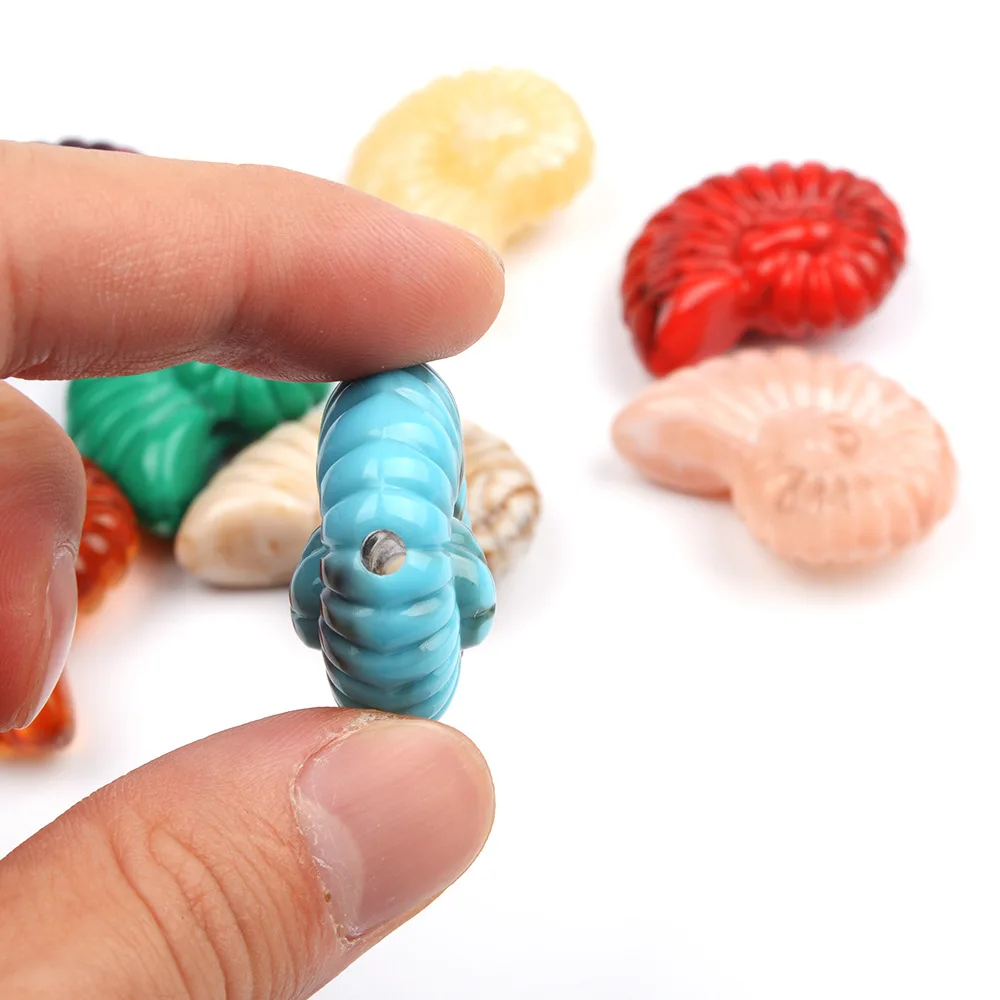 3 Pieces 30*37mm Simulated Acrylic Conch Shell Horizontal Hole Bead DIY Makes Fashionable Jewelry Clothing Accessories Materials