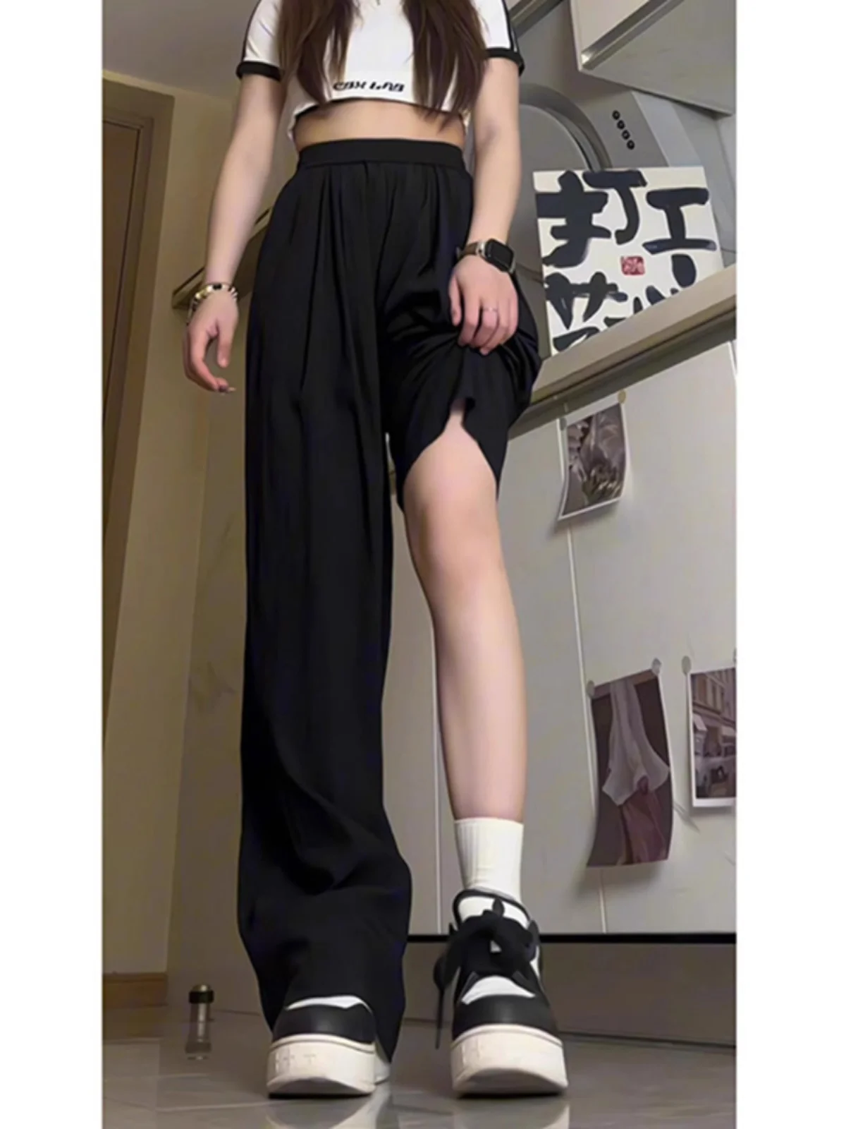 

Summer Thin Cotton Linen Straight Leg Men's Casual Pants Drapey Comfortable Breathable Fashionable Vintage Japanese Style Wid...