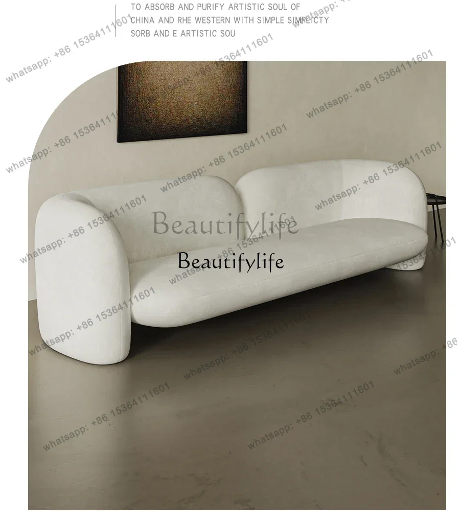 pg45Modern Minimalist Quiet Style Small Apartment Living Room Sofa Retro Designer Leisure Sofa