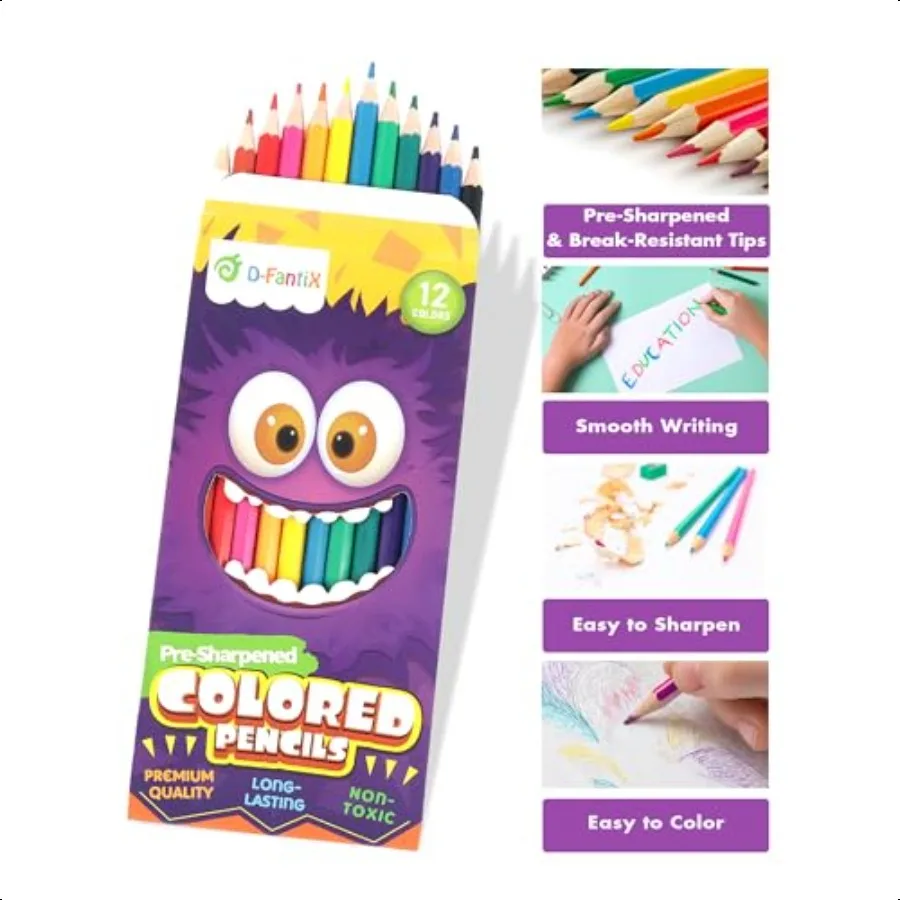 DFantiX 24 Packs Colored Pencils Bulk 288 Count PreSharpened Coloring Pencils Set Back to School Gifts for Students Elementary