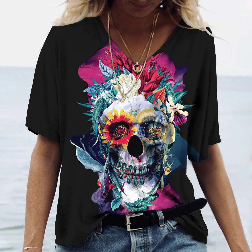

2023 Womens Vintage Skeleton 3D Printed T-irt Cus Design Service DIY Clothing Cusization Sportswear Procing