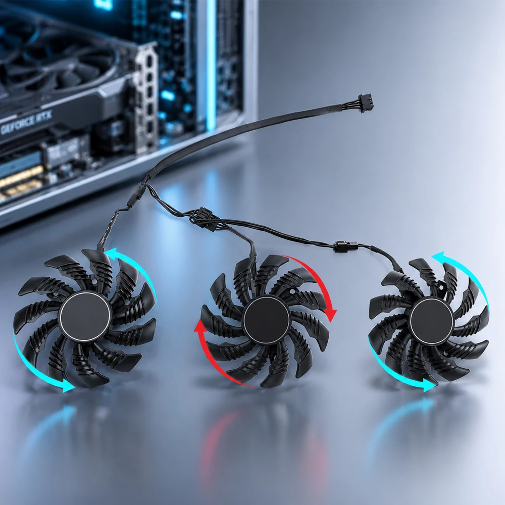 75mm 4Pin Graphics Card Cooling Fan Replacement For Gigabyte RX 5500XT 5600XT 5700XT Video Card Cooler Fan Repair Parts