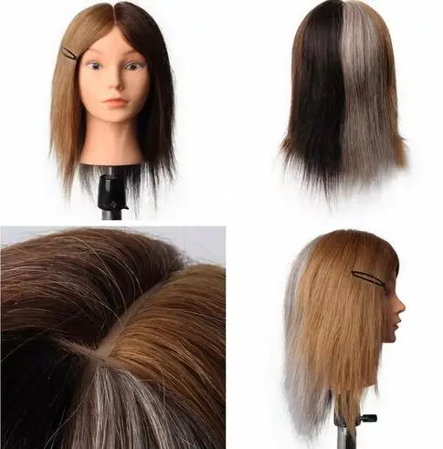 10 “Inch 100% Echte Menselijke Haarmake-Up Kapper Training Mannequin Hoofd Salon Kapsels Hoofd Model Dummy Pop Pop Hoofd