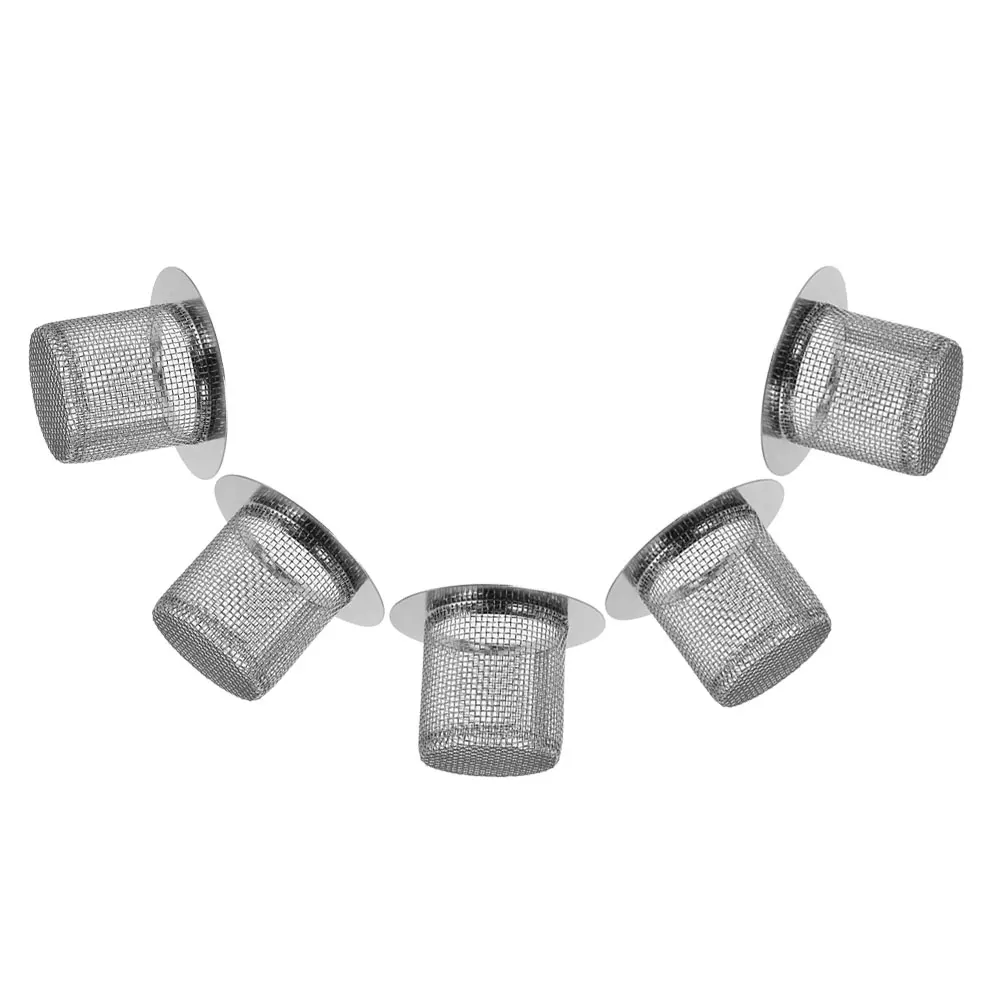

5pcs Stainless Steel Bathroom Drain Filter Hair Catcher Floor Strainer Bathtub Shower Sink Utility Laundry 4.0Cm Silver
