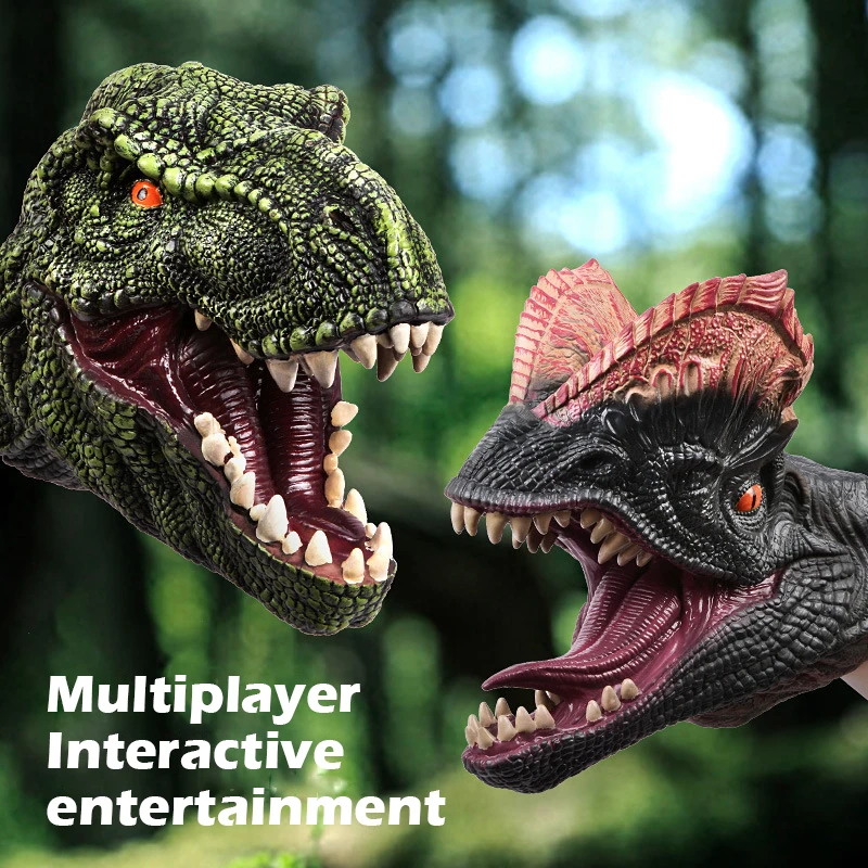 هالوين الجدة رأس ديناصور قفازات لينة قفازات من الجلد Tyrannosaurus ريكس دمية يد رئيس الحيوان اللعب النكات طفل الأطفال هدية