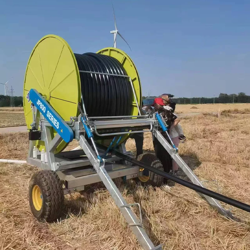 300m Hose Reel Irrigation Machine With Water Turbine Drive For Automatic Retraction And Wide Coverage Farmland Use