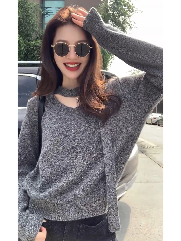 Koreanische Sle Lange Sve Gestrickte Pullover frauen Frühling Herbst Neue Weiche V-Ne Overhead Basis Schicht Sanfte Top Faionable