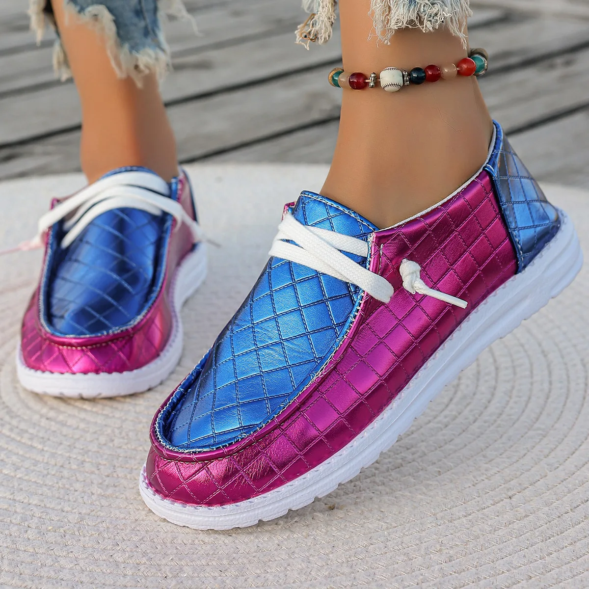 

New Arrival Large Size Flat Bot Casual oes Women Lightweight All Season Slip-On oes Polyester Me Inner Breathable