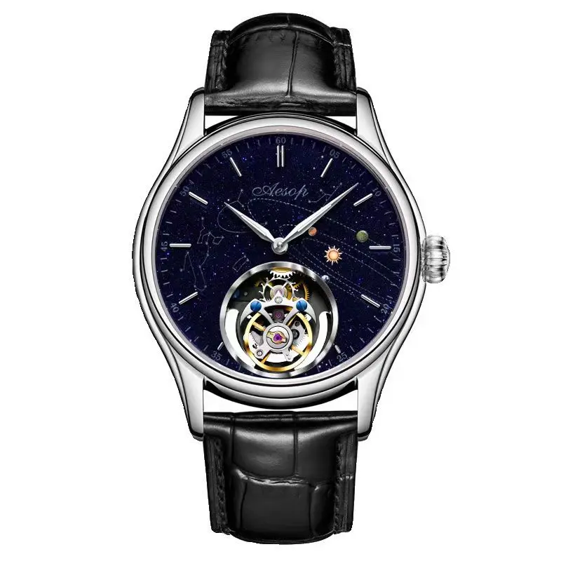 

Aesop authentic manual tourbillon star mechanical watch fashion brand men's watch 7049