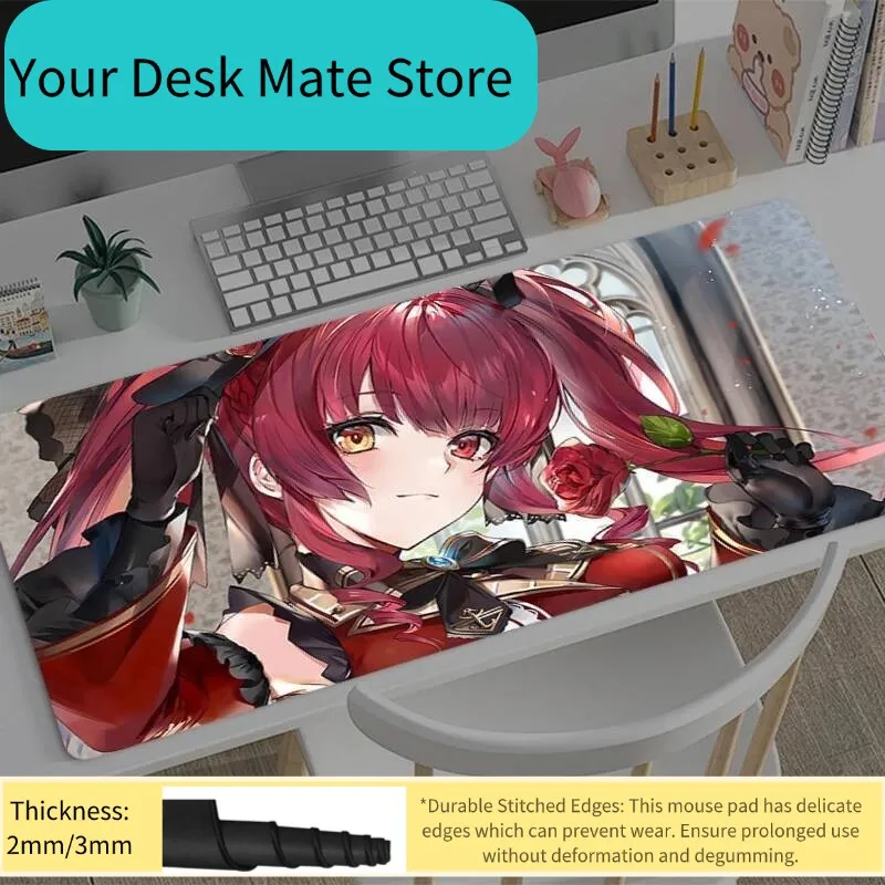 

Mouse Pad Large Hololive Houshou Marine Anti-Slip Rubber Gaming MousePad Durable Desk Pad for and Gaming PC girl Anime Mousepad