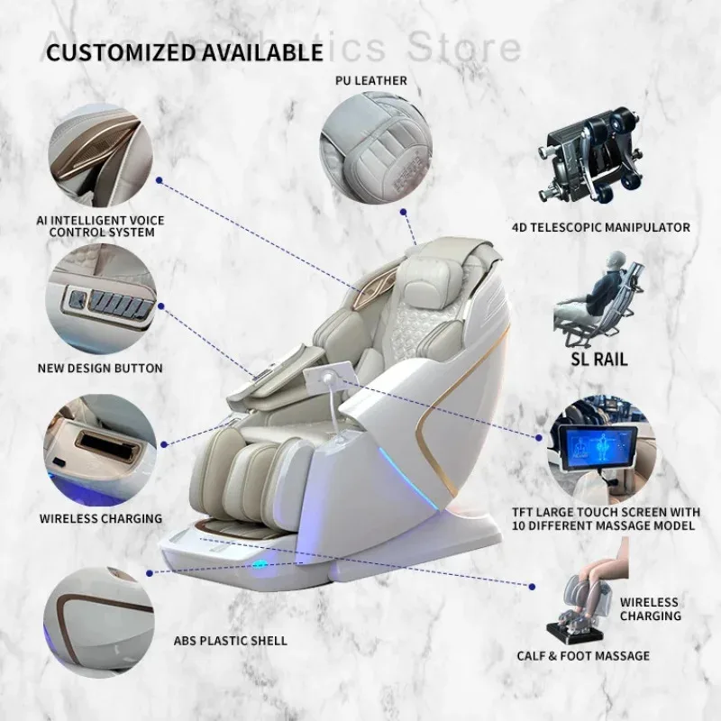 

Массажное кресло-реклайнер с функцией нулевой гравитации, подогревом и массажем шеи и спины, улучшенная версия для отдыха и релаксации