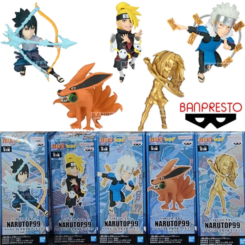 Banpresto Original WCF5 NARUTO P99 Anime Figure Uchiha Sasuke Deidara Action Figure Toys For Boys Girls Children Birthday Gifts