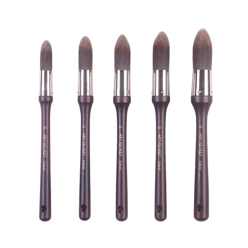 Artsecret TCW-03 Acrylic Oil Large Brush Multi-Purpose Stiff Synthetic Long Hair Wooden Handle Paints Tools Art Artist Supplies