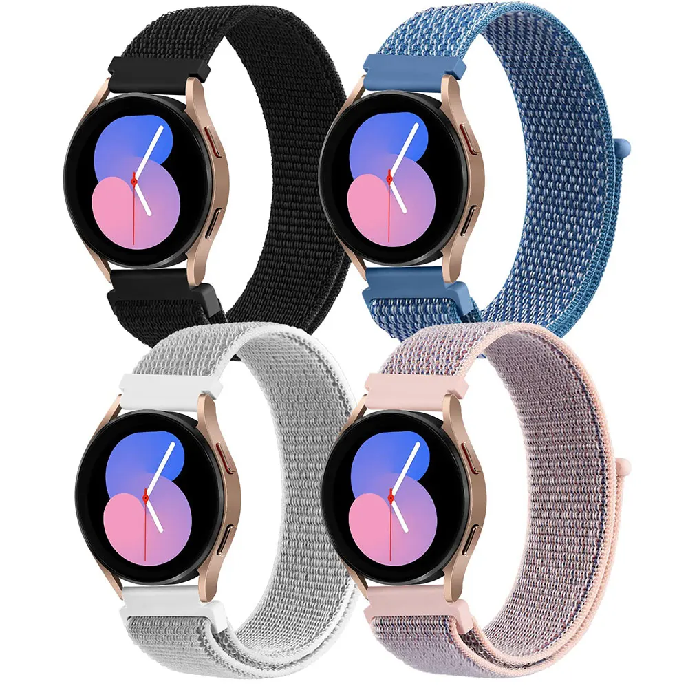 

Ремешок нейлоновый для Samsung Galaxy Watch 6/5/pro/4/Classic/active 2 40-44 мм, браслет для Huawei GT 4-2-2e-3 pro, 40-44 мм, 20 мм/22 мм