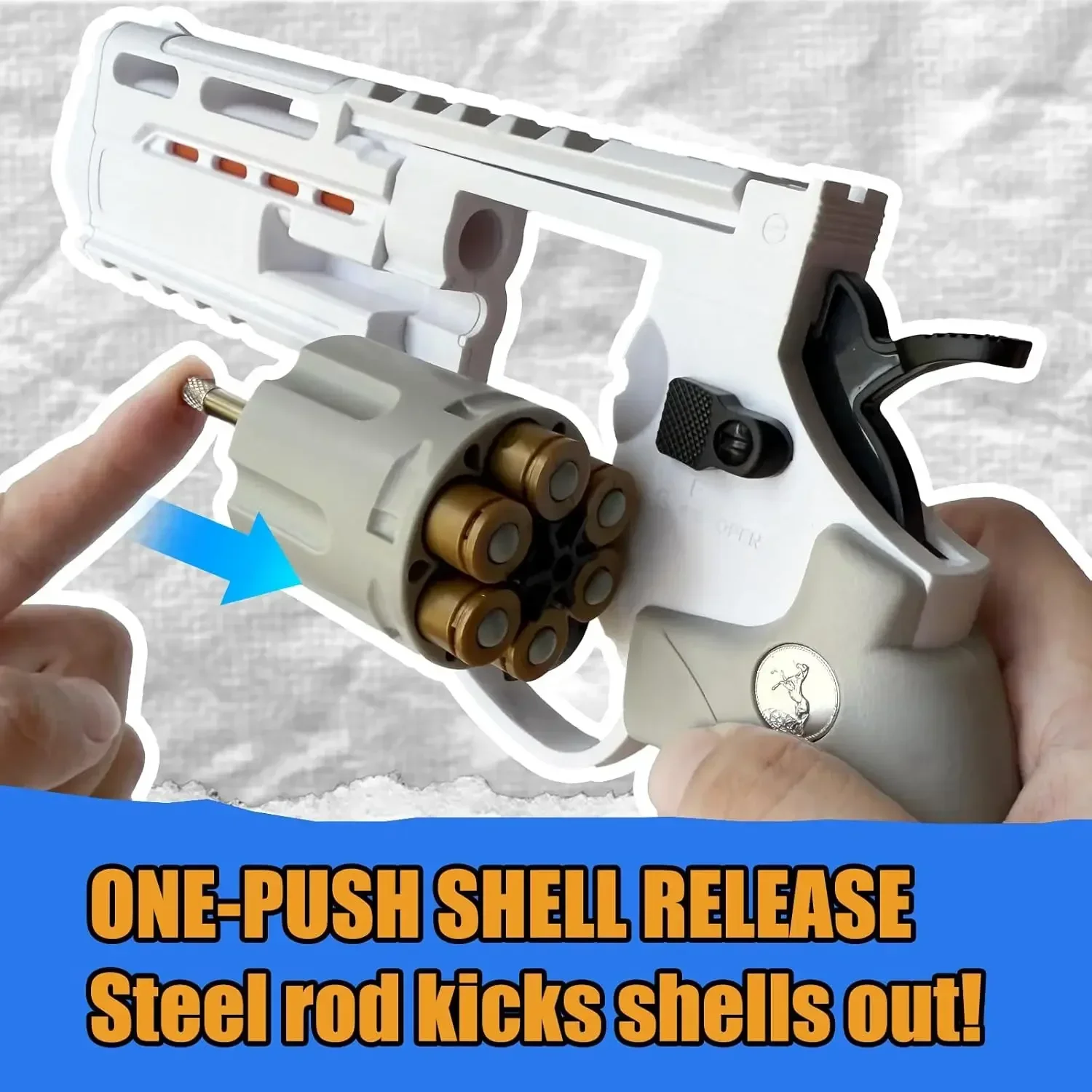 Auto-Loading Tactical Revolver Toy Gun Training Outdoor Shooting Game Education Toy Model for Kids Boys Adults Gifts