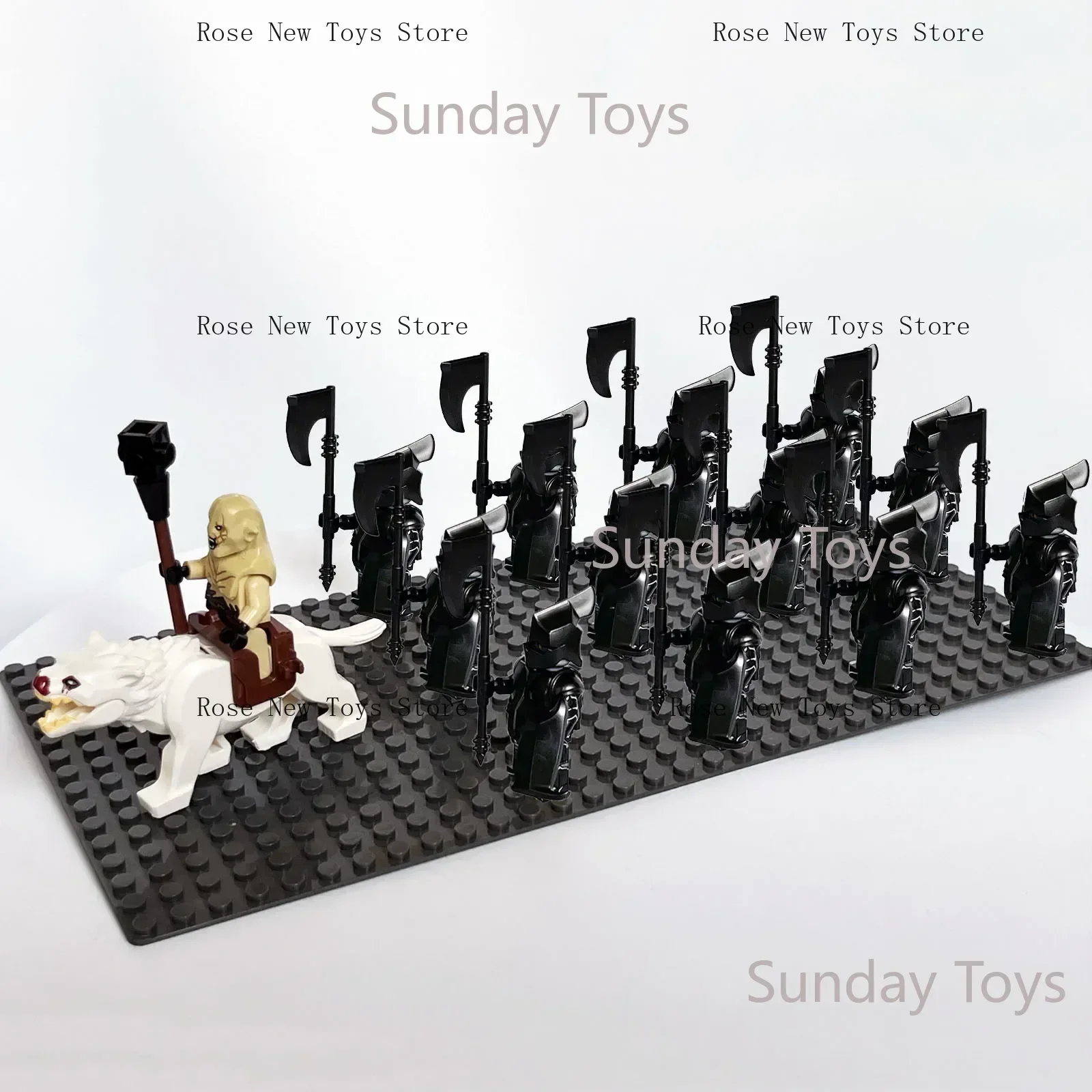 13pcs Castle Knight Rohan Azog Orcs Half-Beast Human Army Elf Guards Roman Solider Minifig Building Block Toys for Kids