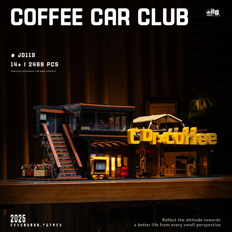 

2496 шт. MOC City Coffee Car Repair Club Строительные блоки Модель Кирпичи Строительные игрушки «сделай сам» для детей Подарочный набор на день рождения
