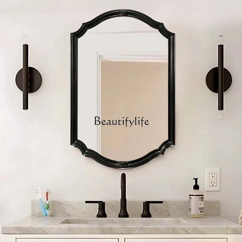 

09Z.*Smart bathroom mirror special-shaped French style retro irregular decorative mirror