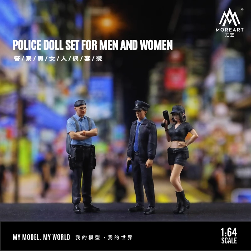

Новинка 2023 года, масштаб 1/64, полицейские мужские и женские миниатюрные куклы, сделай сам, сцена с ручной росписью, игрушки, фигурки, модели, настольные украшения
