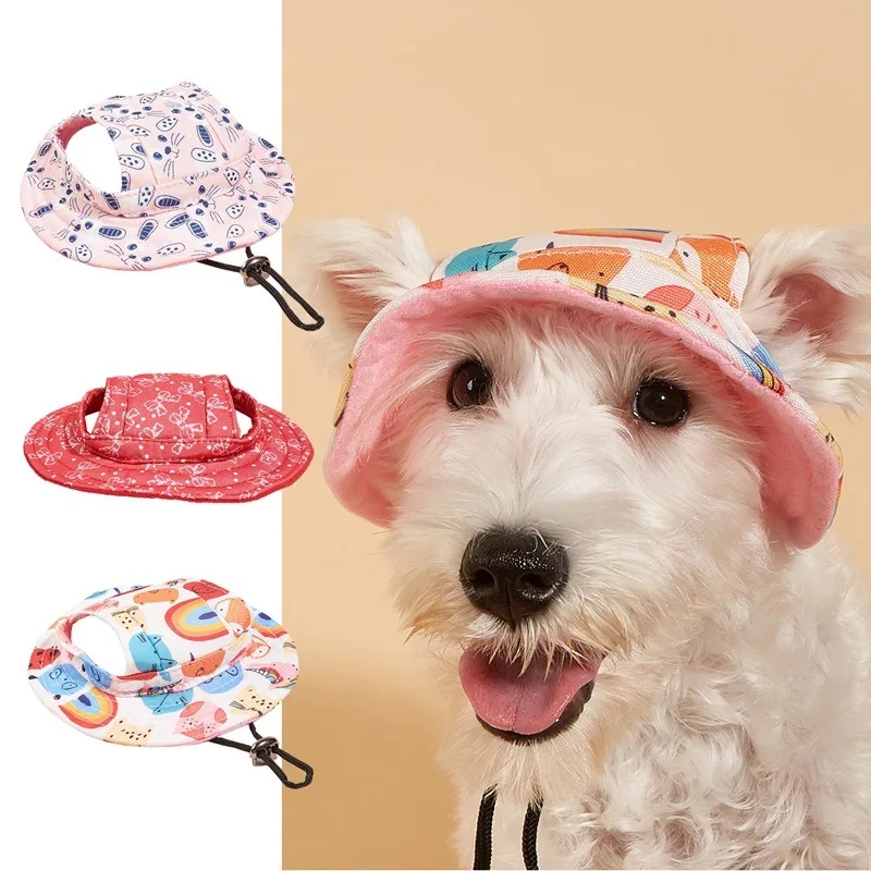 

Cute Pet Fashion Solid Color Dog Hat Baseball Cap Windproof Travel Sports Sun Hats for Puppy Large Pet Dog Outdoor Accessories