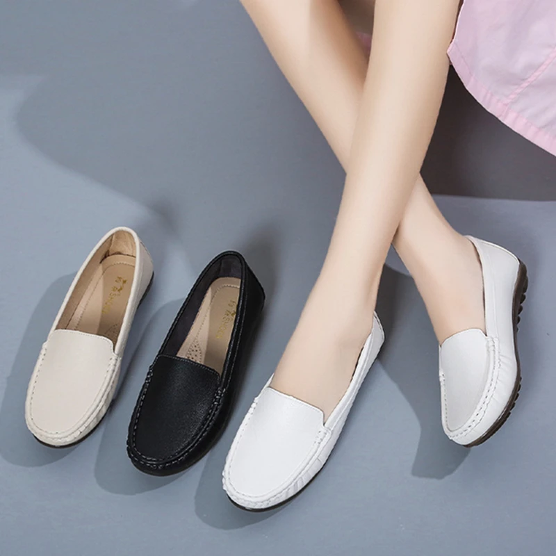 2024 Spring New Slip-On Lazy Flat Shoes Korean Style Soft Soled Maternity Shoes Fashion Casual Nurse Shoes for Women