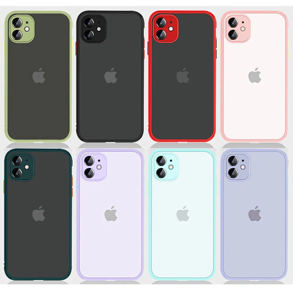 Matte Bumper Phone Case For iPhone 11 12 13 Pro Max XS XR 7 8 6s Plus SE 2020 Shockproof Cover on iPhone 13 mini 11 Pro Max Case