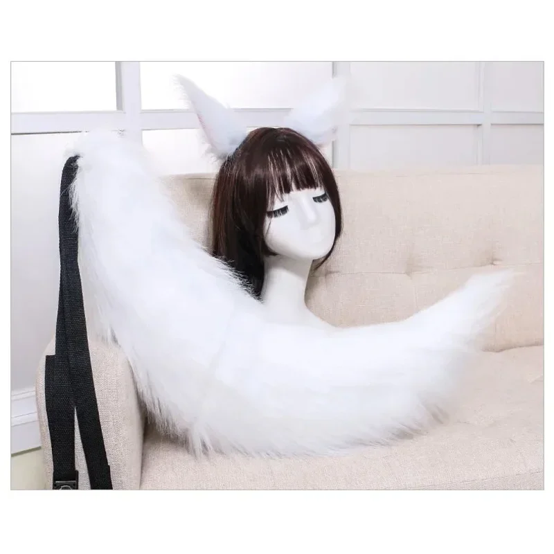 Animal Fox Ear Long Tail Furry Headband Prop Party Fancy Dress Lovely Lolita Anime Cosplay Costume Halloween Christmas MN3