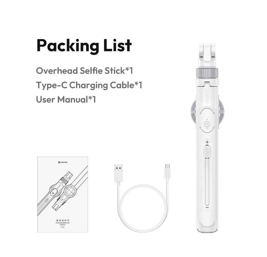 Ulanzi TT88 Overhead-Selfie-Stick 1,44 m mit MagSafe-Klemme, Fotografie-Stativ für Smartphone-Livestreaming und Vlogging mit Fernbedienung, Dual Cold Shoe, Fernbedienungslicht, Desktop-Aufnahme, Mantis-Halterung – Detail 14