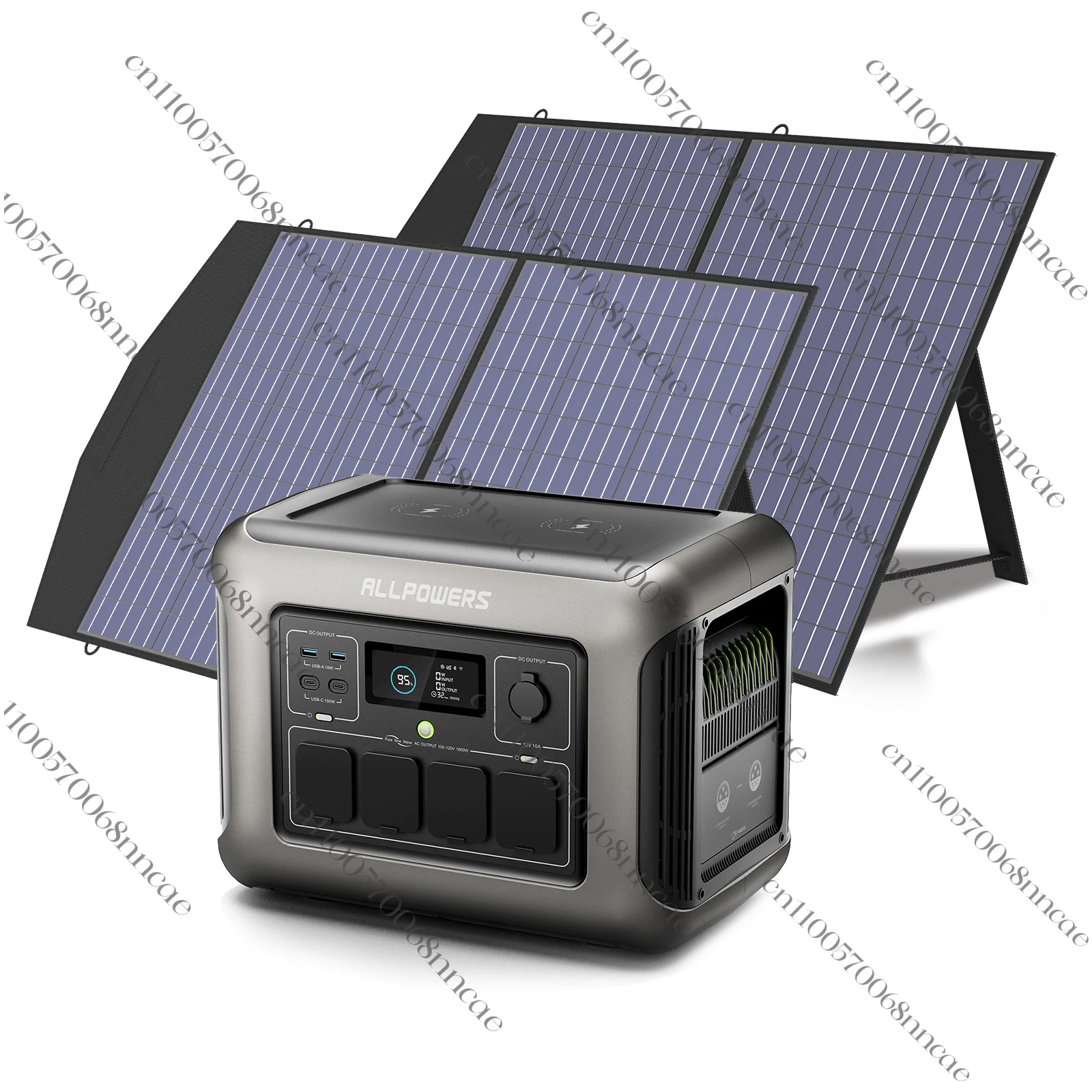 1152Wh LiFePO4 Portable Power Station 1800W Peak 3600W, Solar Generator w/ Pure Sine Wave AC 110V/220V for Home Backup RV