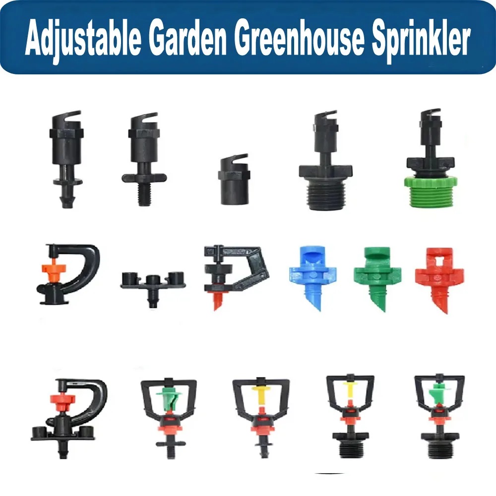 Aspersor Ajustável para Estufa de Jardim - Gotejador Rotativo com Bico de Micro Pulverização para Irrigação por Gotejamento